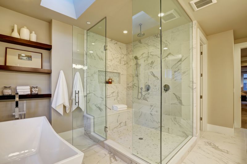 Tile-Design Shower Enclosure